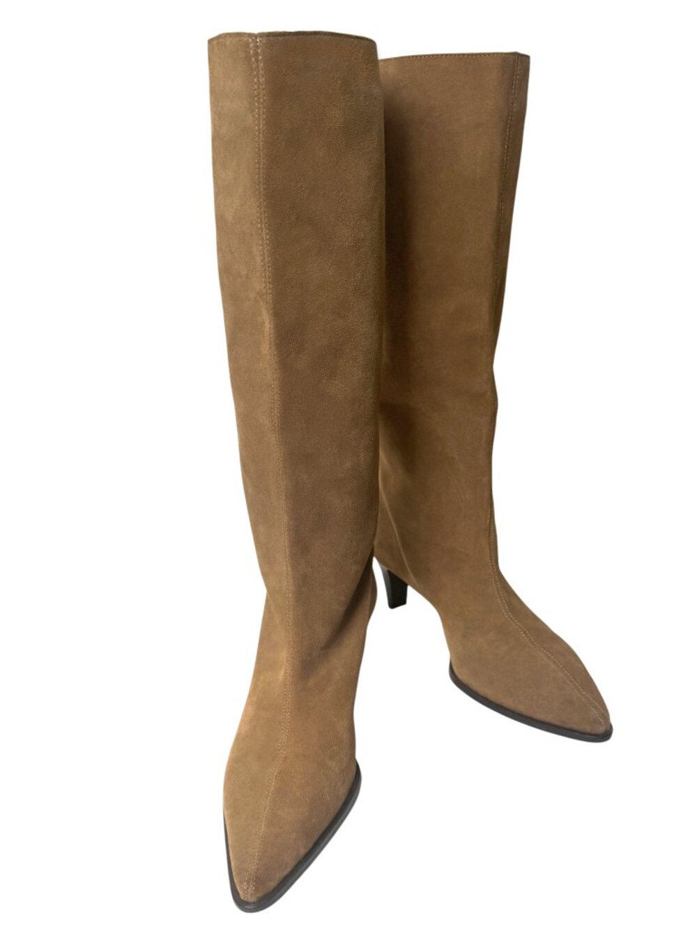 ZARA SUEDE KNEE HIGH BOOTS SLOUCHY PULL ON WARM FALL BOHO LUX NEW EU 41 10